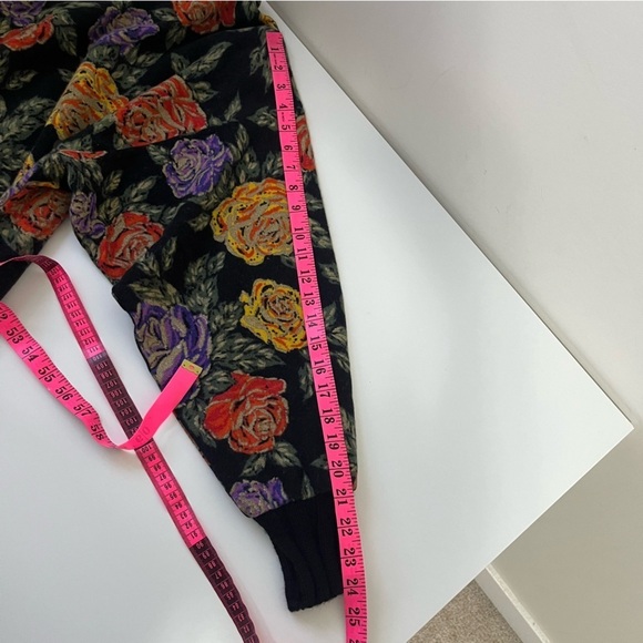 VINTAGE MADE IN ITALY KNIT WOOL MULTICOLOUR FLORAL MIDI DRESS - Picture 11 of 11